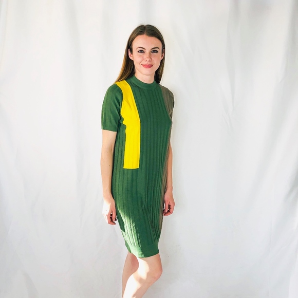 Kerisma Color Block Ribbed Mini Dress Knit M 0220 - Picture 2 of 6